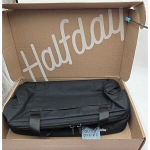 Halfday The Double Decker Weekender Bag Black Travel Duffel Shoe Compartment NWT